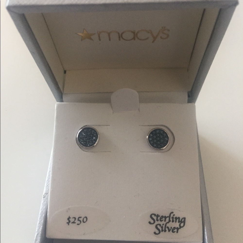 NWT. Diamond and sapphire earrings.